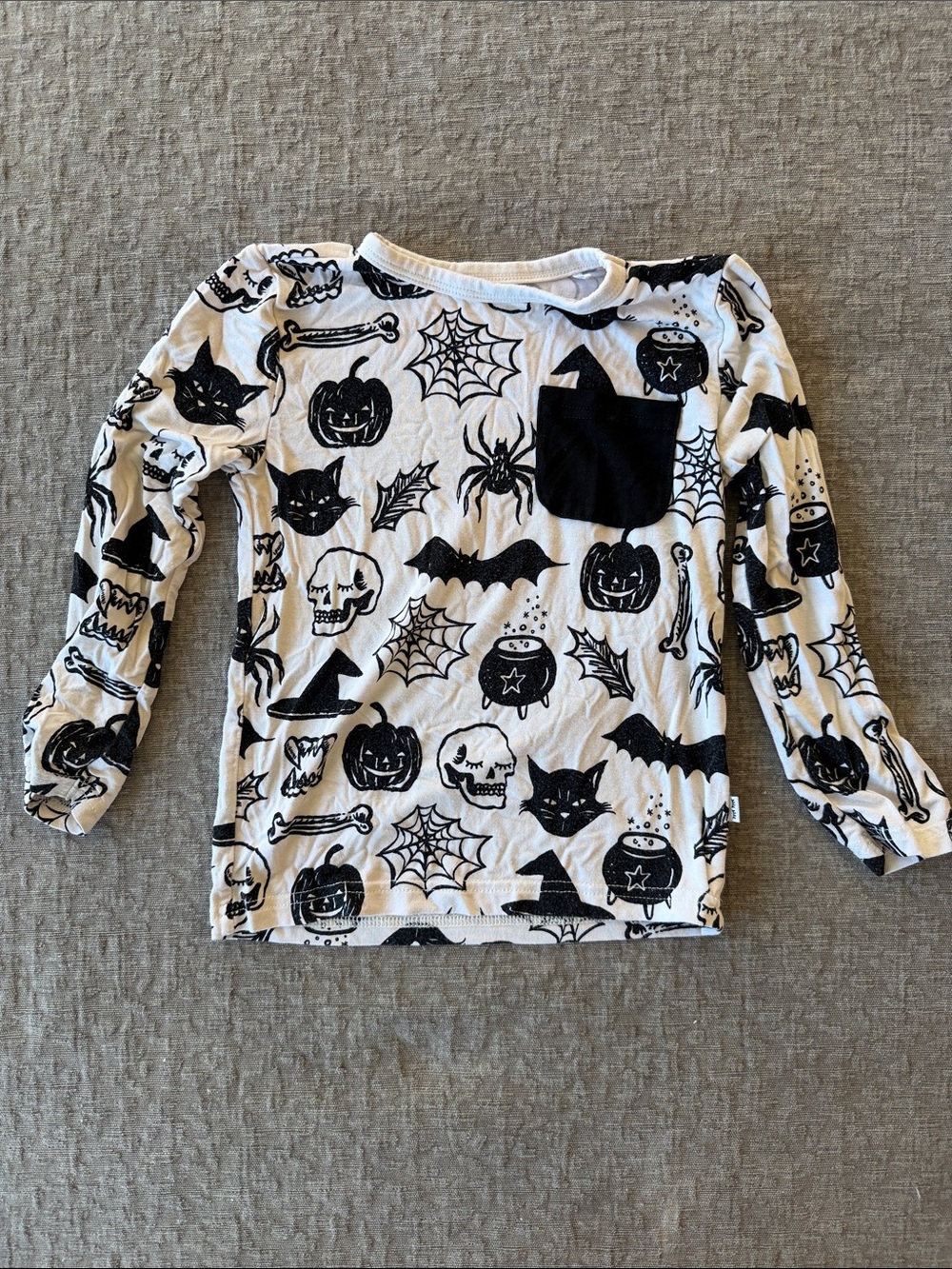 Little Sleepies Black and White Halloween Icon Long-Sleeve Top